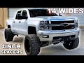 4 INCH SPACERS AND 14 WIDES!! Lifted Trucks - Squatted Trucks