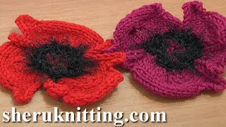 Knitting Flower Patterns Tutorial 14 Free Poppy Flower to Knit