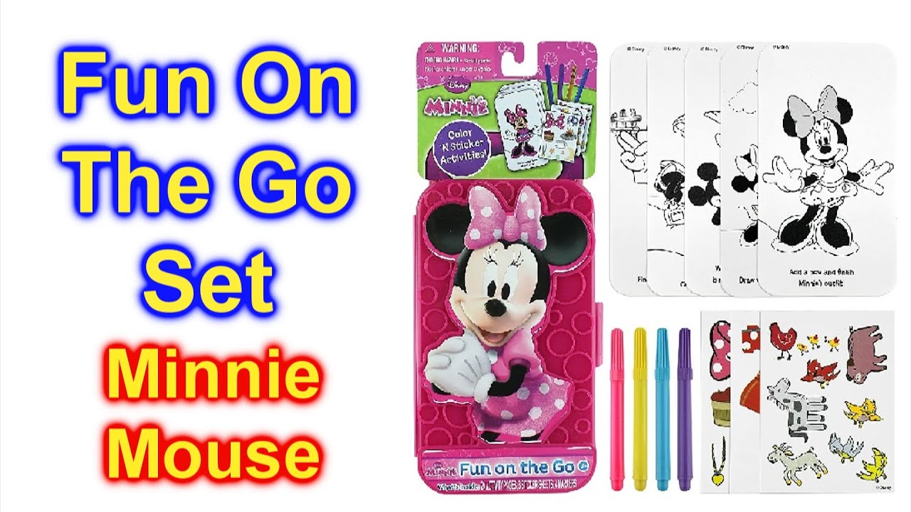 Minnie Mouse Activities Kit "Fun on the Go" Color 'N Sticker Unbox ...