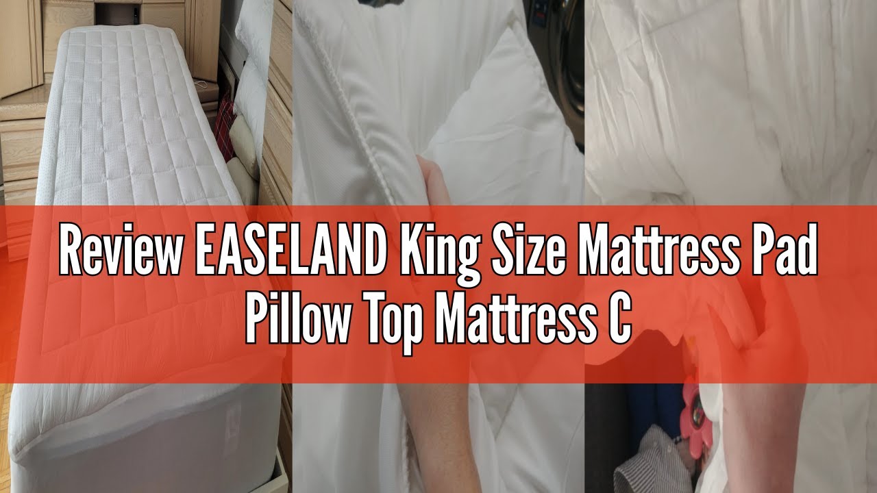 Review EASELAND King Size Mattress Pad Pillow Top Mattress Cover Quilted Fitted Mattress Protector C