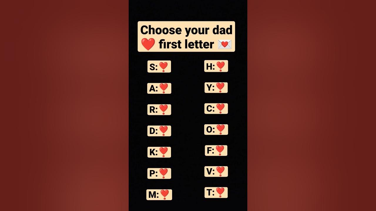 Choose Your Dad Names First Letter select Your Father Name tag choose-your-dad-names-first-letter-select-your-father-name-tag