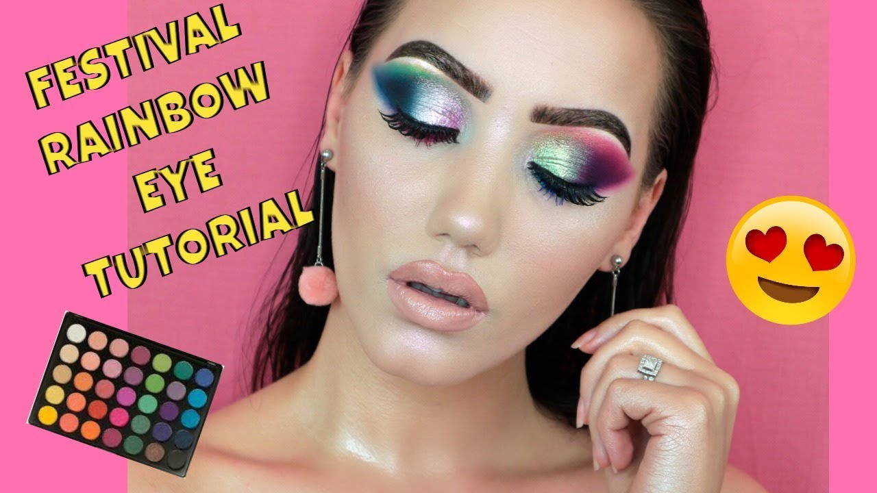 RAINBOW EYE FESTIVAL MAKEUP TUTORIAL | MAKEUPMISSA