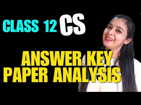 CBSE Class 12 Computer Science Answer Key 2024 