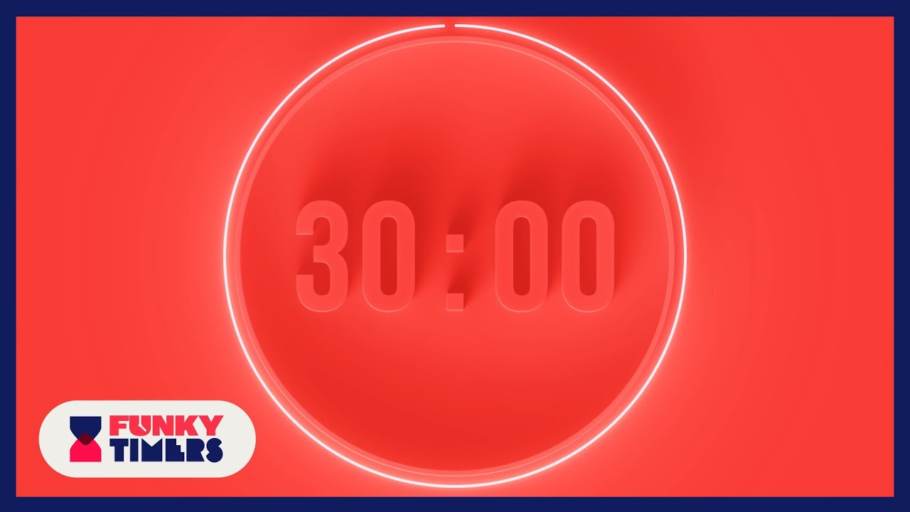 Minimal Timer 30 Minutes Red Minimal Countdown Timer | NO MUSIC - YouTube