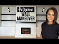 ⭐️Extreme Makeover Fireplace Wall | DIY Shiplap Built In Side Shelves