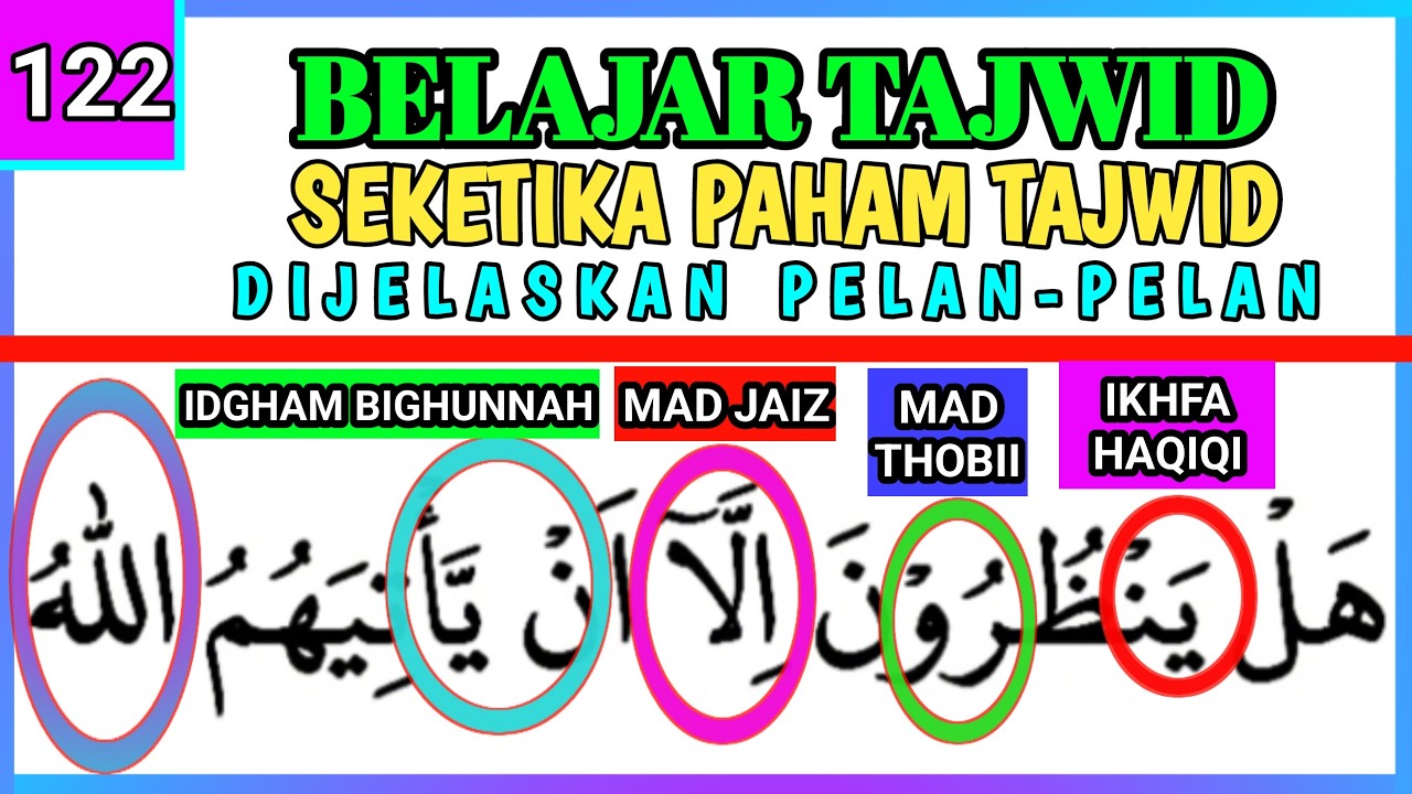 BELAJAR ILMU TAJWID LENGKAP DENGAN CONTOHNYA