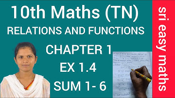 10th maths chapter 1 exercise 1.4 sum 1- 6 relations and functions tn samacheer new syllabus