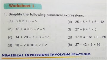 Dav Class 5 Math Unit 8 Worksheet 1 || Simplification Of Numerical Expression || @madhubanclasses
