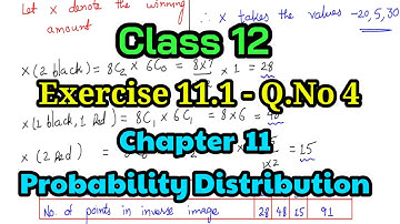 Class 12 Maths Exercise 11.1 Q.No.4  Chapter 11 – Probability Distributions TN Syllabus