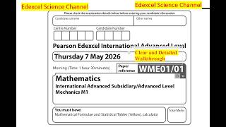 Edexcel IAL M1 WME01/01 June 2026 Detailed Walkthrough Q4