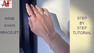Dainty Hand Chain Bracelet Tutorial with CZ