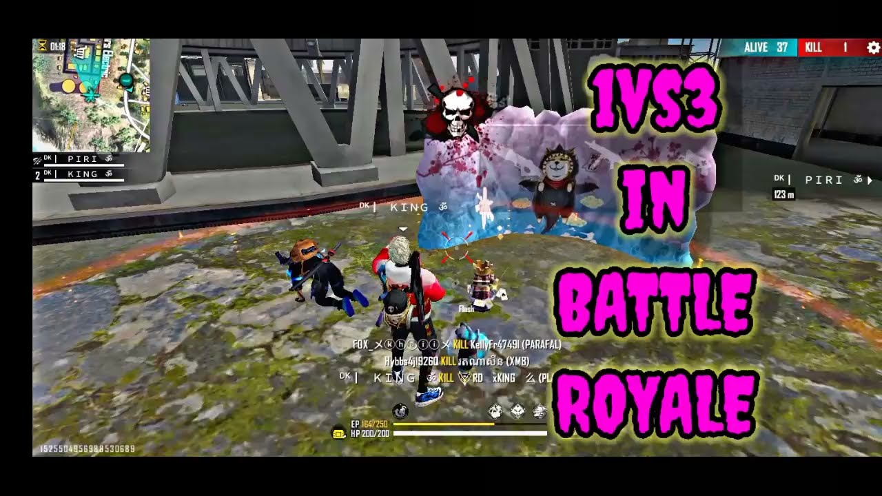 1vs3 in BATTLE ROYALE 😁😁