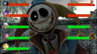 SONIC.Exe 3  MOVIE SHADOW Fusion AND Robot Knuckles vs POPPY PLAYTIME CHAPTER 5 With HEALTHBARS