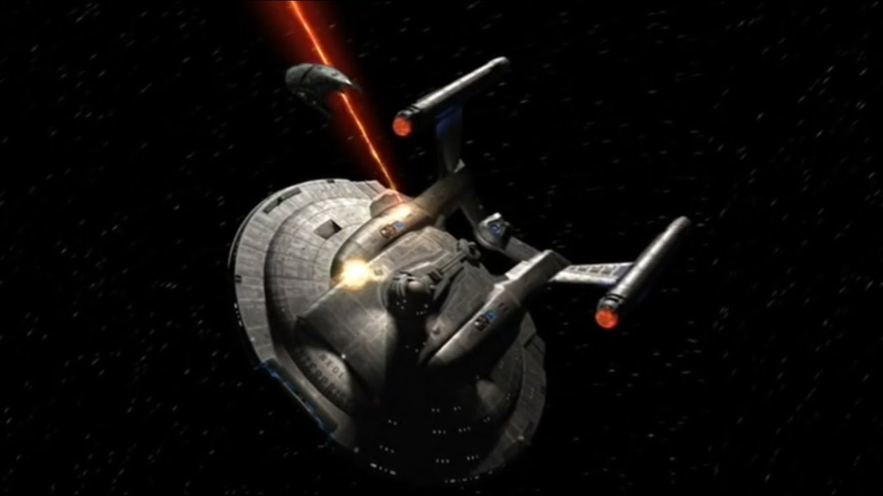 Romulan Drone ship fights to escape