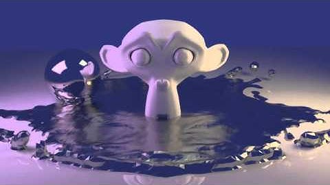 Blender physics fluid simulation - test with monkey head