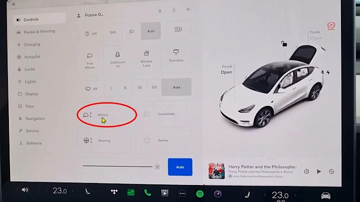 Mirror settings in Tesla  | Fold mirrors in Tesla