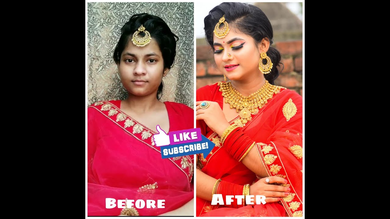 ।।NON Bengali Bridal makeover 💄।। front messy hair।।