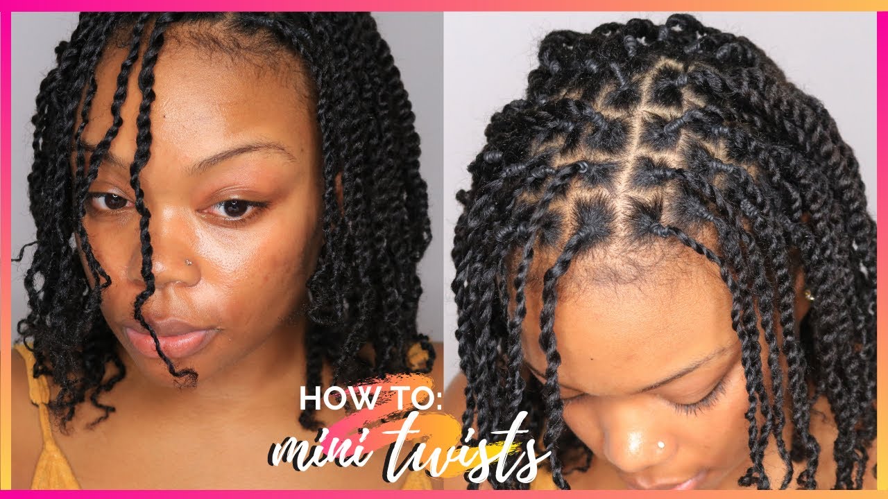 HOW TO DO MINI TWISTS w/ rubber bands ON STRETCHED NATURAL HAIR ...