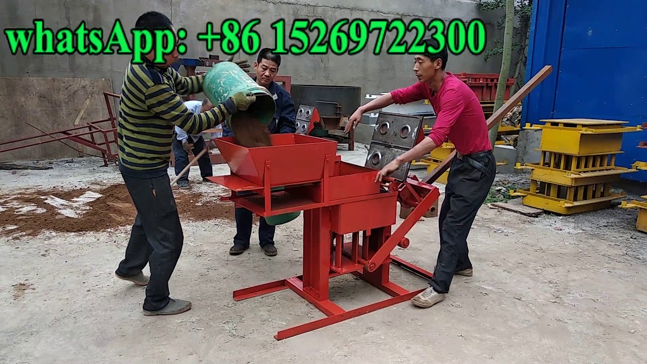 QMR2-40 small manual clay interlocking bricks machine price for soil ...