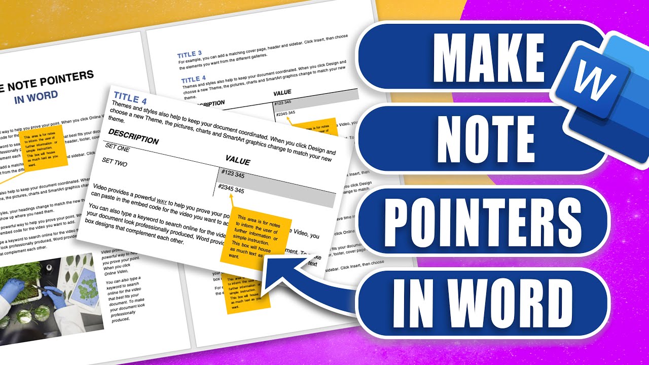 How to Make Notes and Pointers in Microsoft Word - Step-by-Step - YouTube