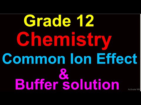 Common Ion Effect and Buffer Solution(Ethiopian Education Grade 12 ...