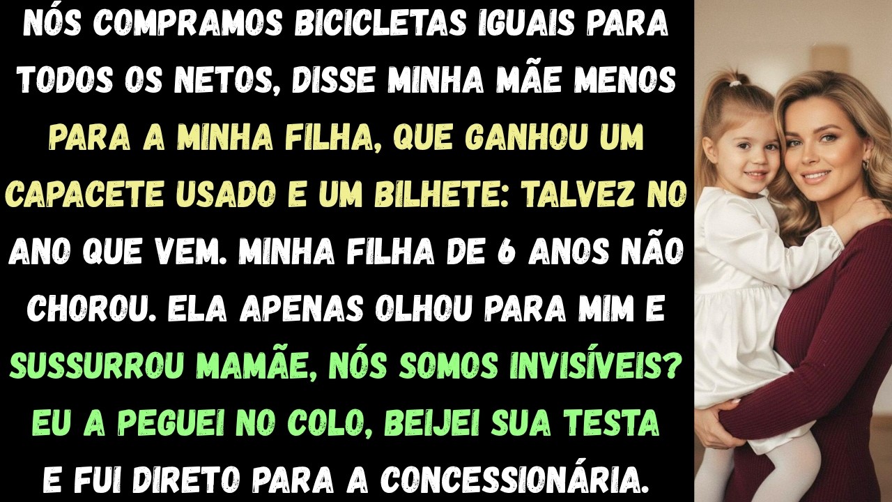A minha mãe alinhou seis bicicletas novinhas para os netos e, ao lado do contentor da reciclagem, deixou o presente da minha filha: um capacete rosa usado, cheio de arranhões, com um bilhete preso...