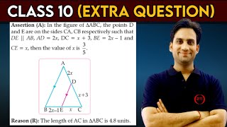 Assertion (A) : In the figure of △ABC, the points D and E are on the sides CA, CB respectively such
