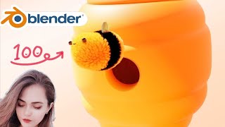 3D мультик в Blender - Анимация Пчелы и создание окружения в Блендер - 3д моделирование