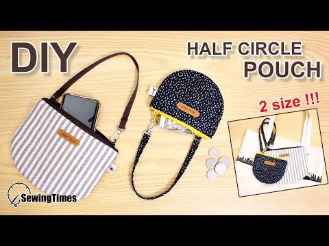 DIY Half circle Pouch | 반달 지퍼 파우치 | 2Size zipper pouch <strong>design</strong> <strong>idea</strong> | neceser 拉鍊包 ポーチ作り方[sewingtimes]