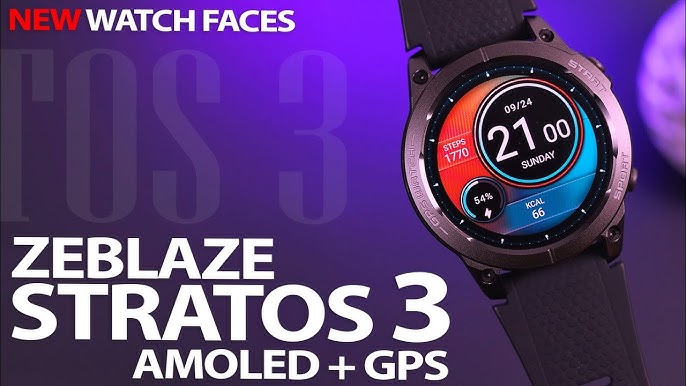 Flagship 2023] Zeblaze Stratos 3 Premium GPS Smart Watch Ultra HD AMOLED  Display GPS integrato hi-fi chiamate telefoniche Bluetooth