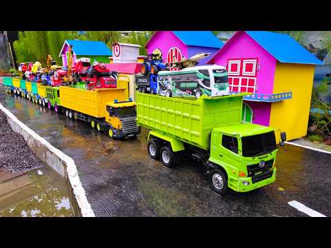 KEREN..Mobil Truk Tronton Penuh Mainan Mobil Mobilan Truk Molen, Pesawat, Mobil Balap, Kereta