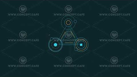 Looped animation of circles and triangles HUD element.