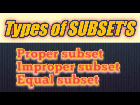 proper subset, improper subset and equal subset | Types of subsets | urdu/hindi