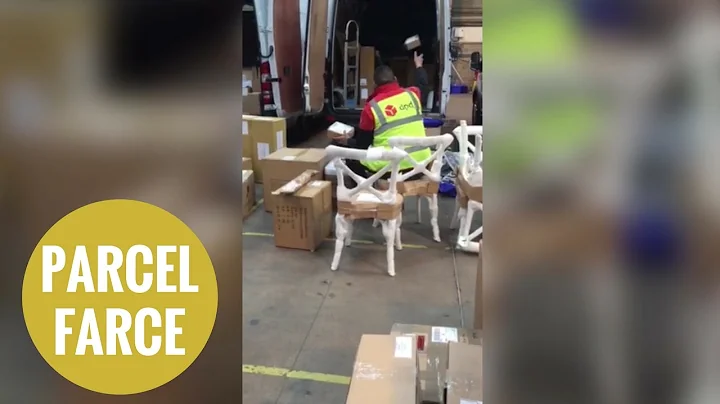 DPD delivery driver lobbing parcels into a lorry