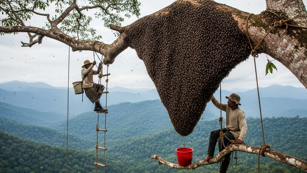 9000 Meters Up With Angry Wild Bees | Extreme Honey Hunt
