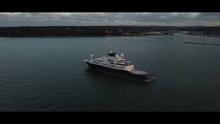 £200 million Super yacht octopus on anchor off of cowes Isle of Wight 23/9/2023