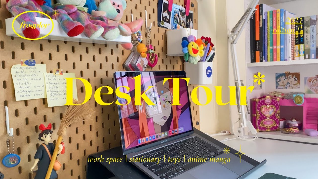 Desk Tour 2021 !* | รีวิวโต๊ะเรียน + ของเล่น + ของสะสม + anime/manga (ของเล่นเยอะมาก!!)