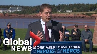 Canada Election: Andrew Scheer vows to clear backlog of veterans waiting on benefits | FULL