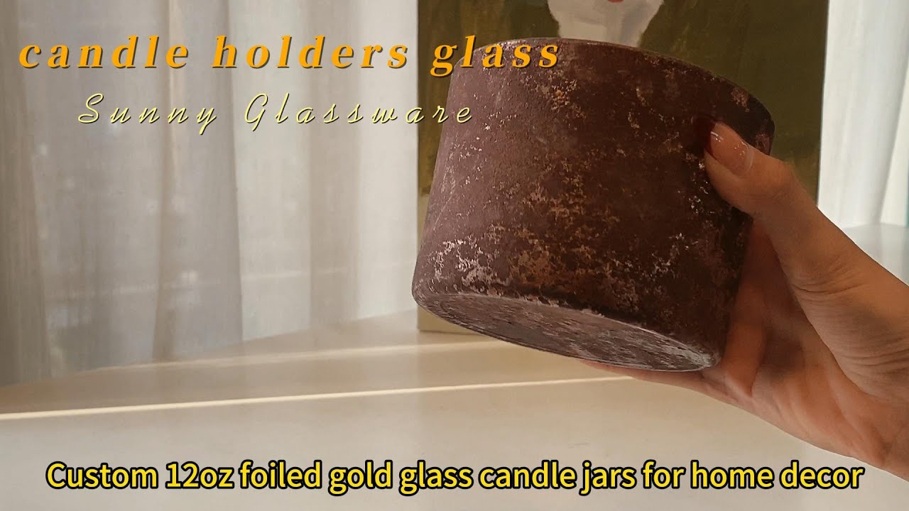Custom 12oz foiled gold glass candle
