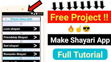 How To Make Shayari App Full tutorial (Free AIA🔥) | Create Hindi Status App 2020