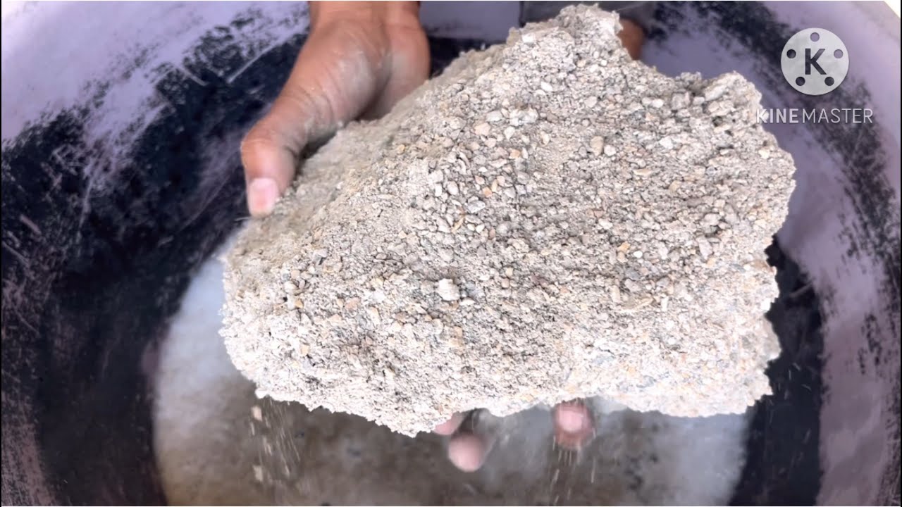 Gritty yellow sand water crumbling #asmr 