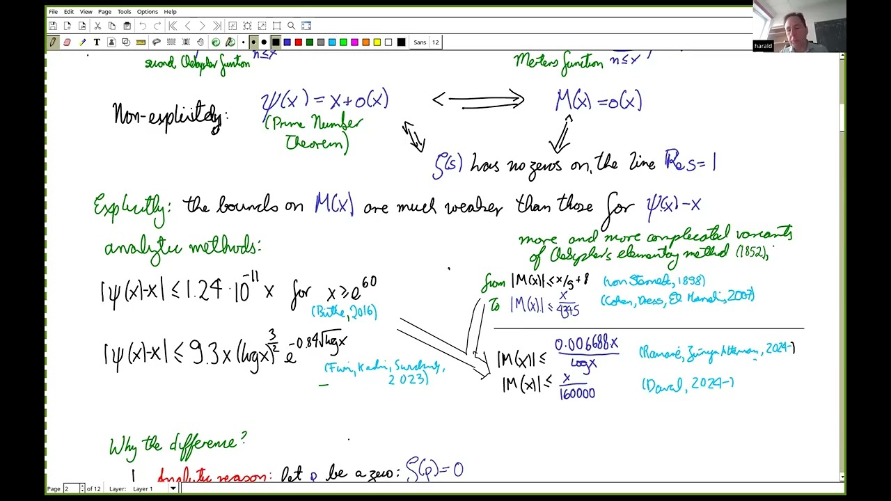 Thumbnail for Harald Andrés Helfgott: Optimal bounds for sums of arithmetic functions (NTWS 294)