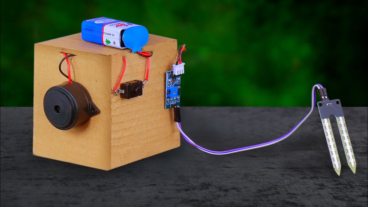 How to make science project working model Soil Moisture Indicator at home using cardboard buzzer 