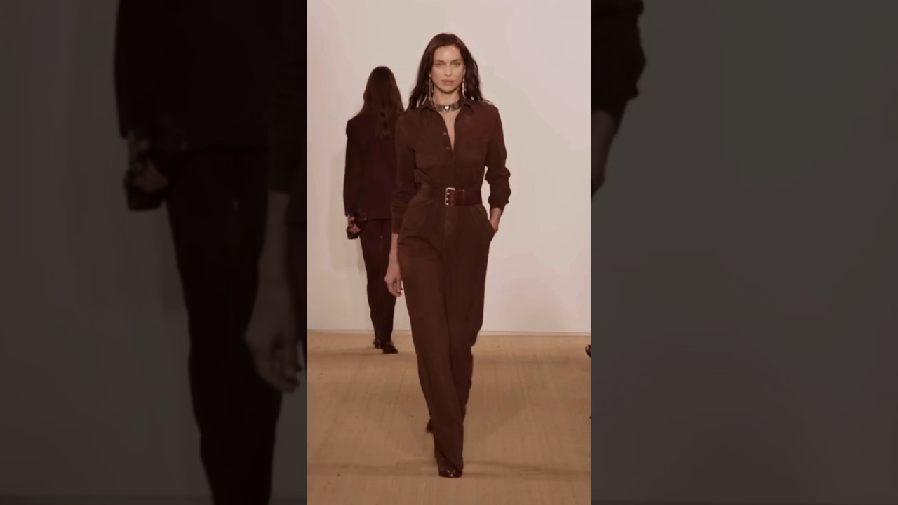 Irina Shayk walking for RALPH LAUREN fall/holiday 2024