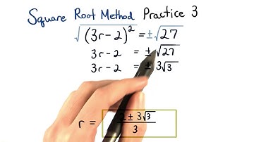 Square Root Method Practice 3 - Visualizing Algebra