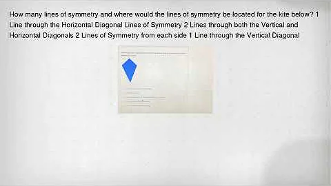 How many lines of symmetry and where would the lines of symmetry be located for the kite below? 1 Li