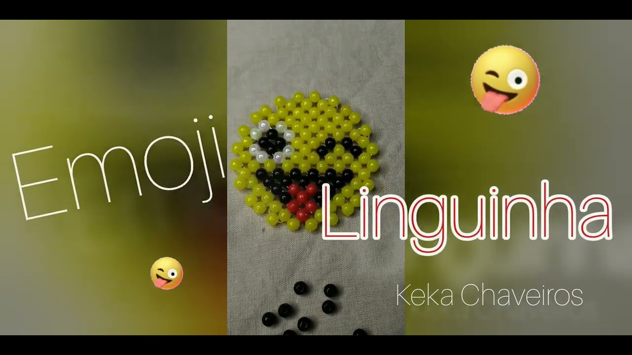 Como fazer Emoji Linguinha em miçangas passo a passo #chaveiro #artesanato #lucro #miçangas #vendas