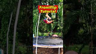 Frontflip tutorial on a trampoline! #frontflip #tutorial #trampoline #backflip #shorts