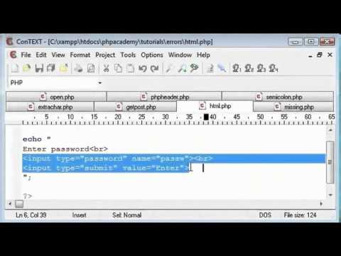 Php Tutorial 22 Common Errors Part 1