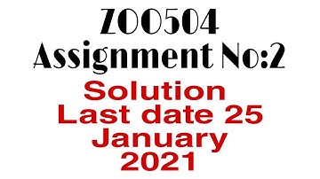 ZOO504 assignment No.2 solution 2021